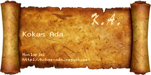 Kokas Ada névjegykártya